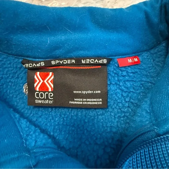 Spyder Men's Blue and Black Half-Zip Sweater - Picture 4 of 4